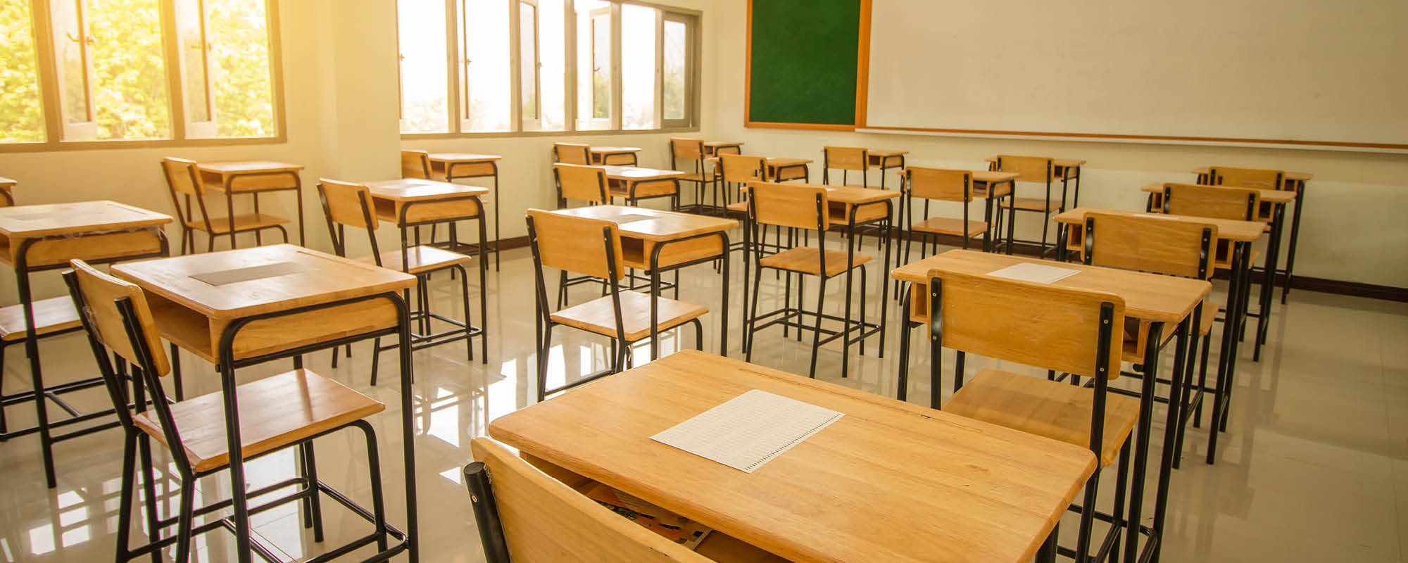 intervento di pulizia professionale in una scuola